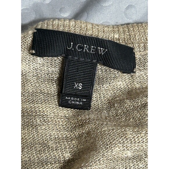 J CREW WOMEN'S TAN BEIGE MARLED LINEN BLEND ZIP UP CARDIGAN JACKET SWEATER S - Picture 11 of 11